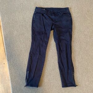 Anne Taylor navy  pants with zipper Detail